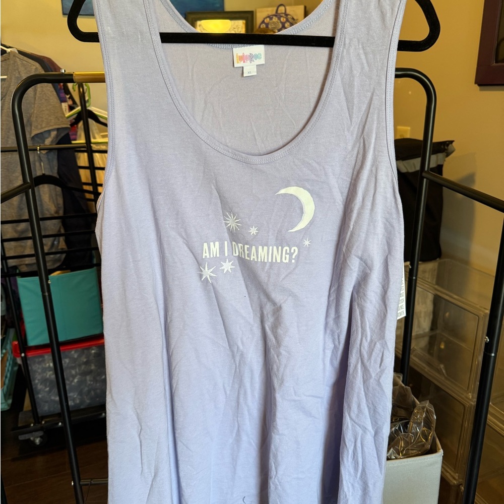 LuLaRoe Light Purple Tank Top with Moon Design
